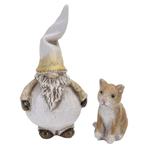 katt - tomte - vit - jul - juldekoration - julgran- tomtenSvante